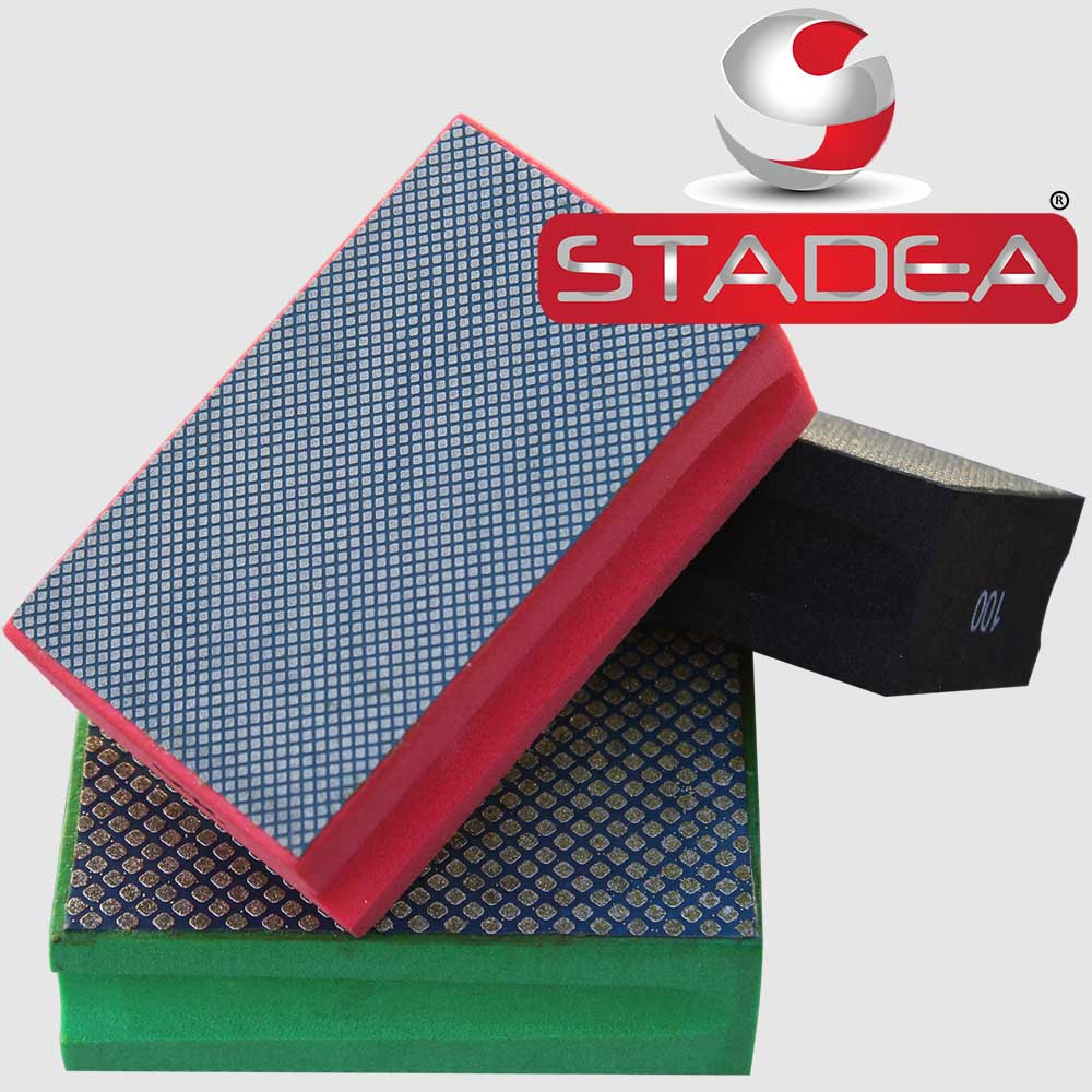 4 Pads Set Glass Marble Concrete Stone Hand Polishing Stadea HPW107K Diamond Hand Polishing Pads 